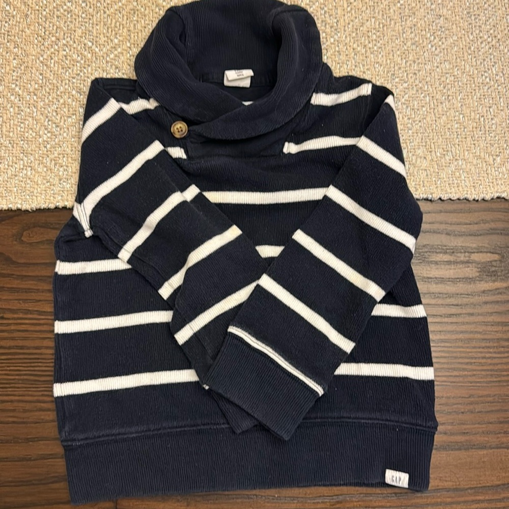 GAP Navy white stripes cowl-neck sweater